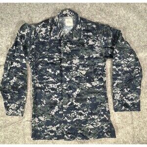 U.S. Navy Camouflage Shirt Men’s Small X-Long Blue NWT